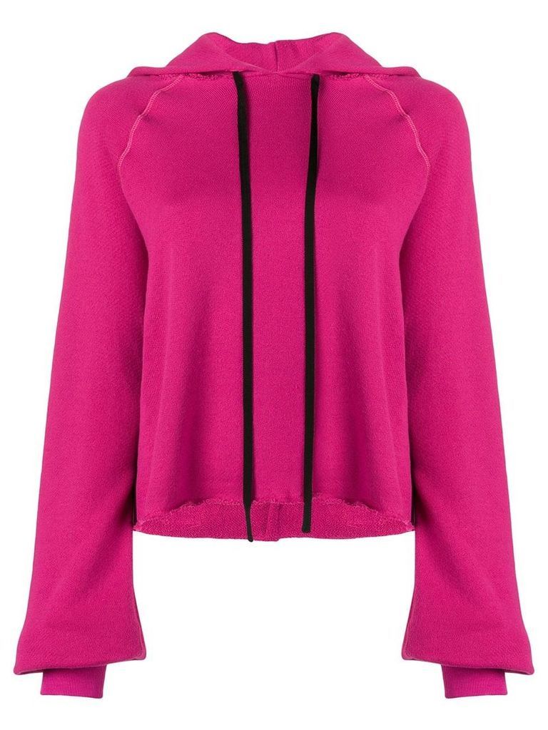 UNRAVEL PROJECT ripped detail hoodie - PINK