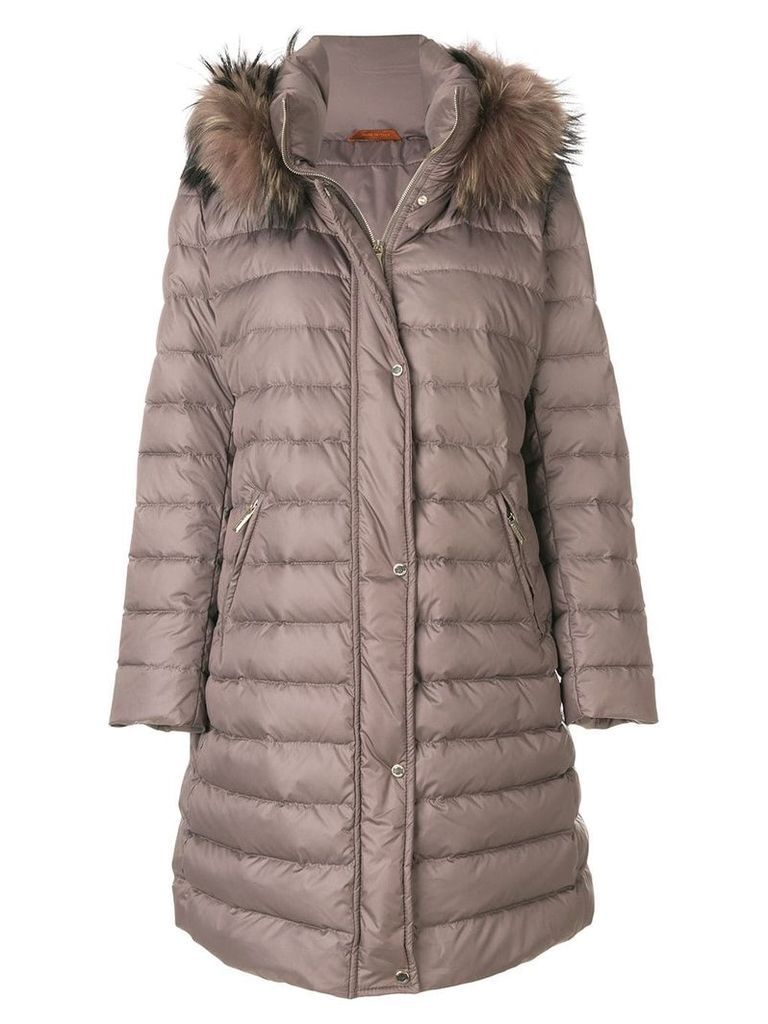 Baldinini fur hooded coat - Brown