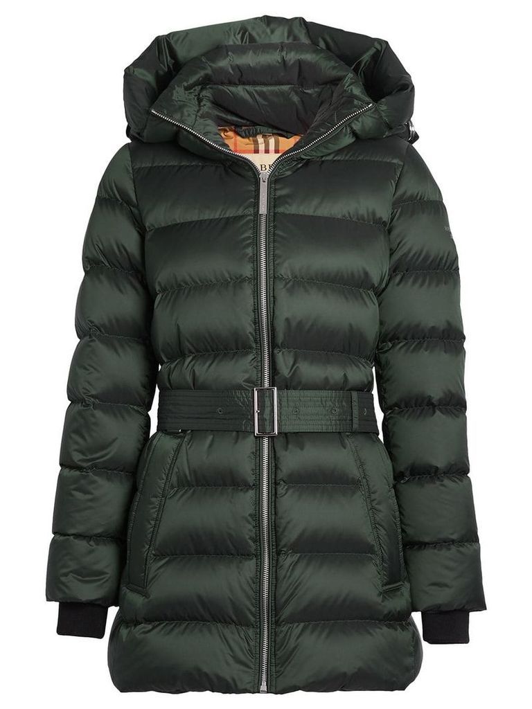Burberry Down-filled Hooded Puffer Coat - Green