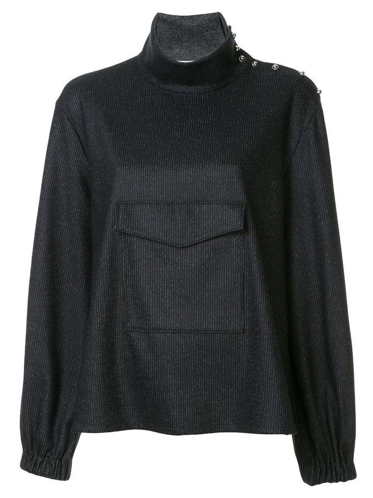 Tibi funnel neck top - Blue