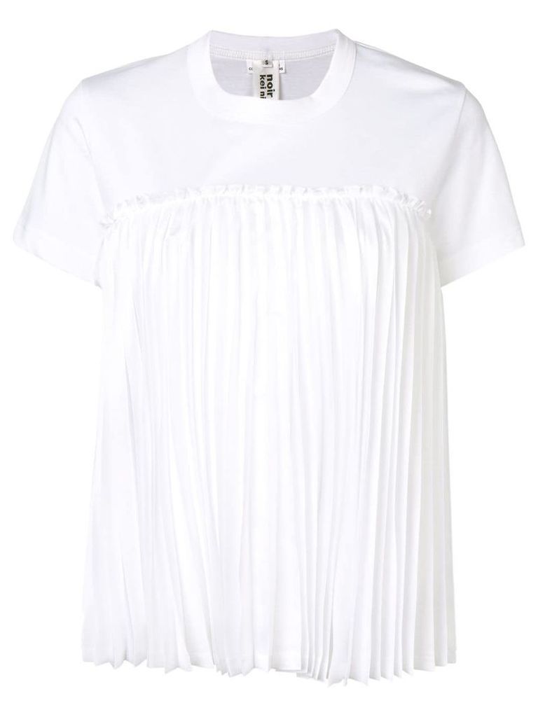 Comme Des Garçons Noir Kei Ninomiya pleated detail T-shirt - White