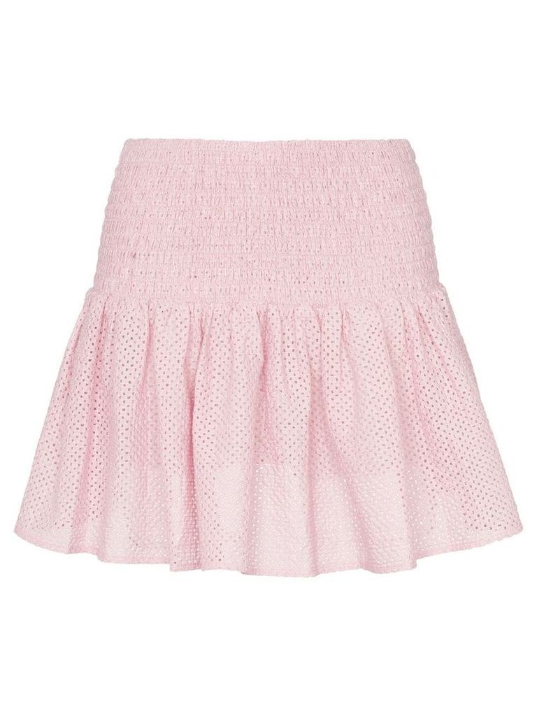 Marysia Lahaina smocked waist cotton mini skirt - PINK