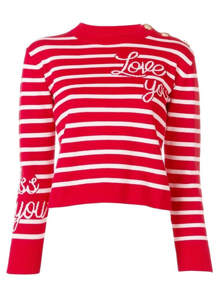 Red Valentino love you striped jumper