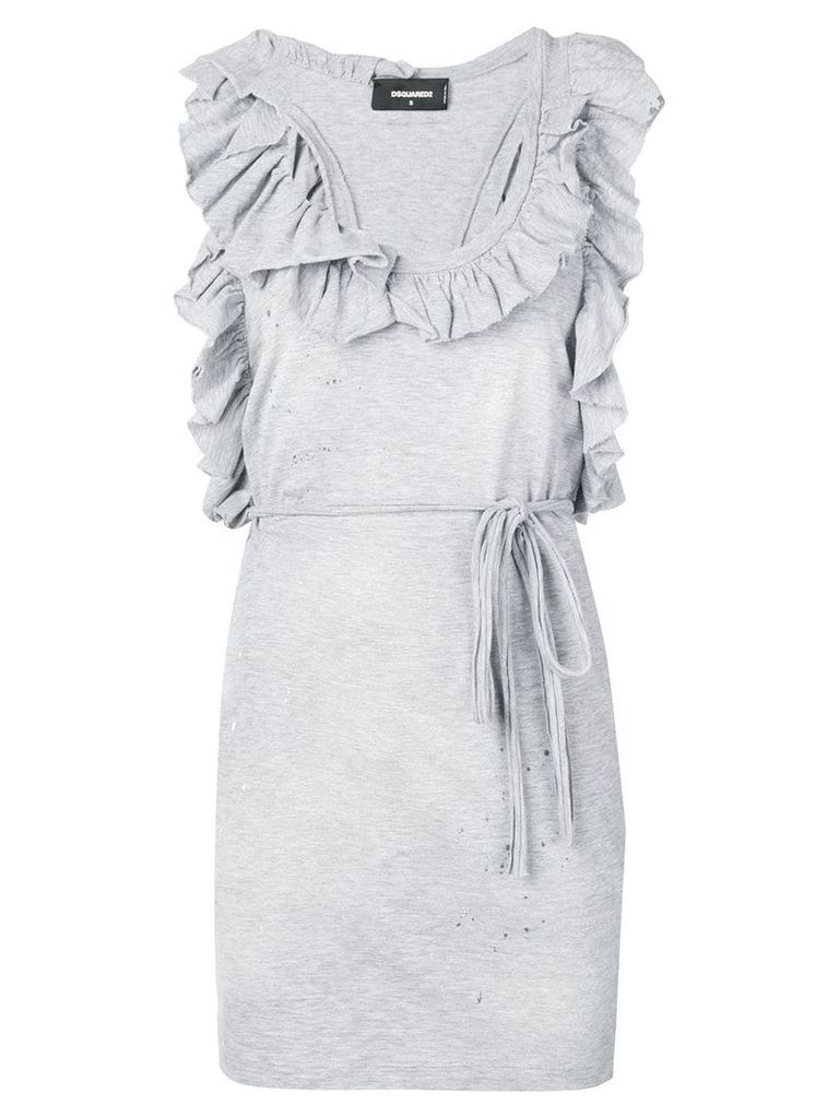 Dsquared2 ruffle-trimmed dress - Grey