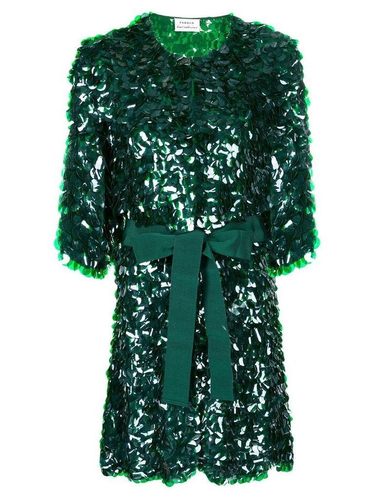 P.A.R.O.S.H. sequin embellished longline jacket - Green