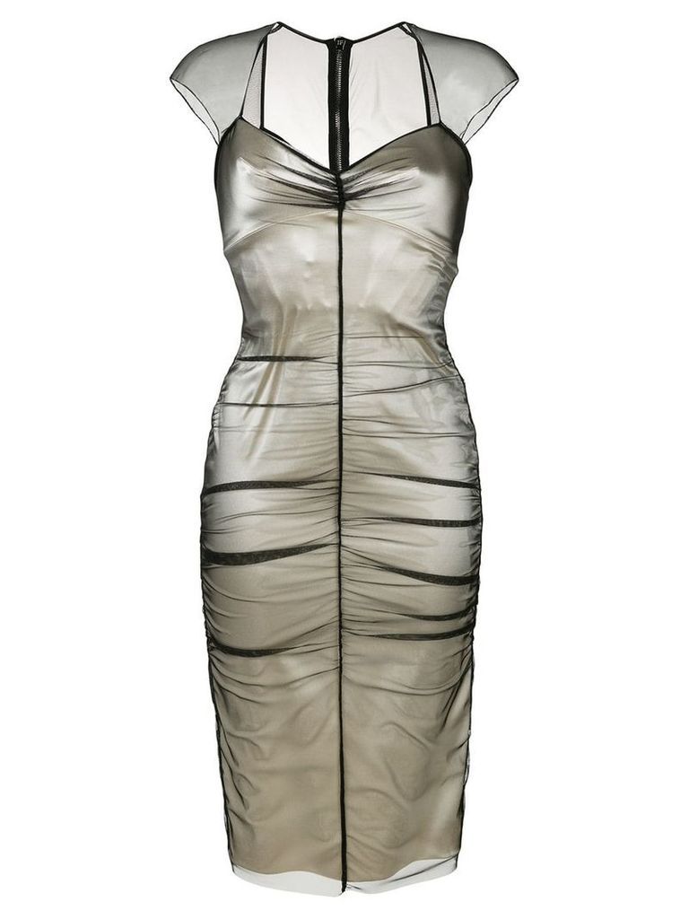 Tom Ford layered fitted dress - NEUTRALS