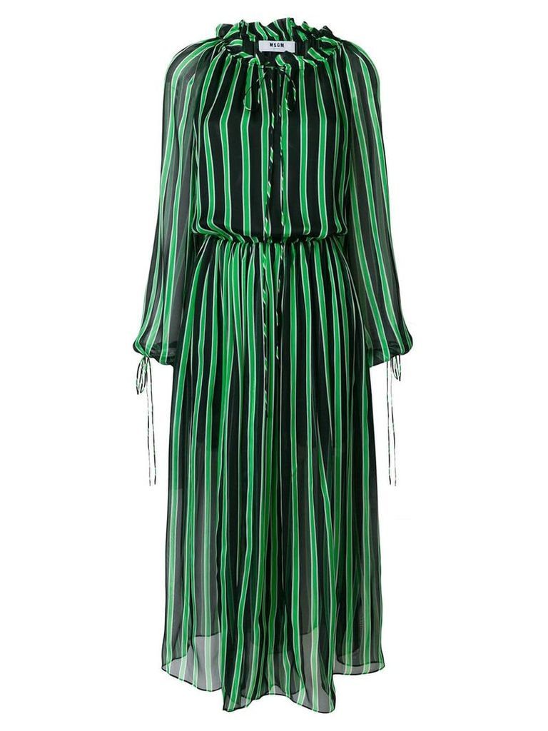 MSGM billowing striped dress - Green