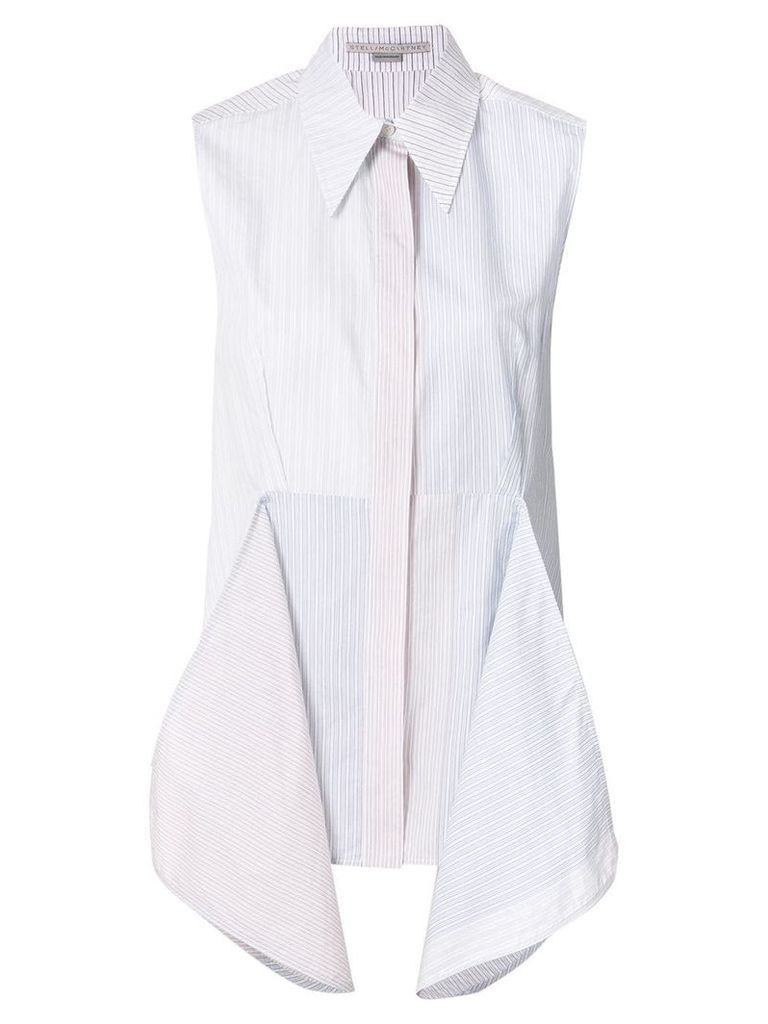 Stella McCartney striped draped detail shirt - White