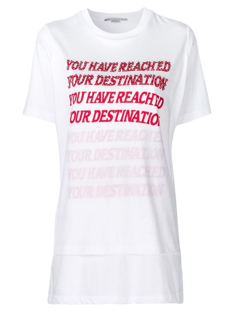 Stella McCartney embellished slogan T-shirt - White