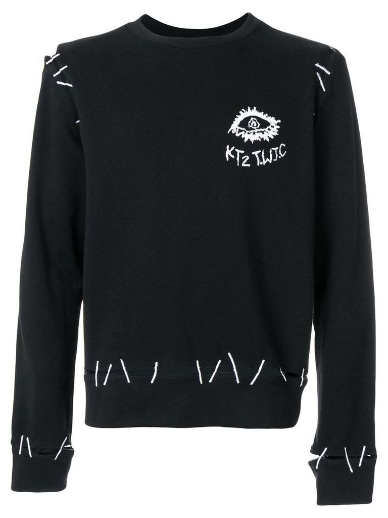 KTZ monster pin embroidery sweatshirt - Black