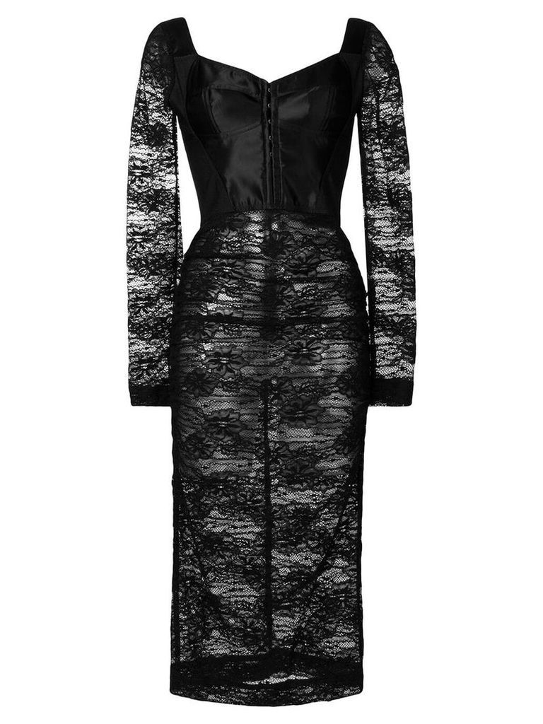 Dolce & Gabbana lace fitted midi dress - Black