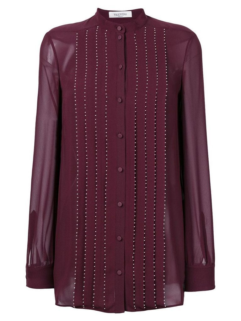 Valentino embellished pleated blouse - PINK
