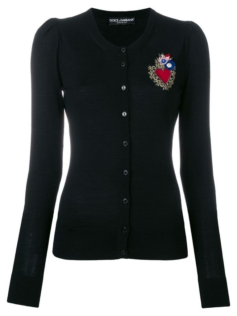 Dolce & Gabbana Sacred Heart patch cardigan - Black