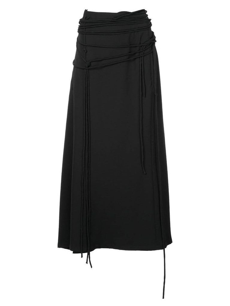Yohji Yamamoto strap high waist skirt - Black