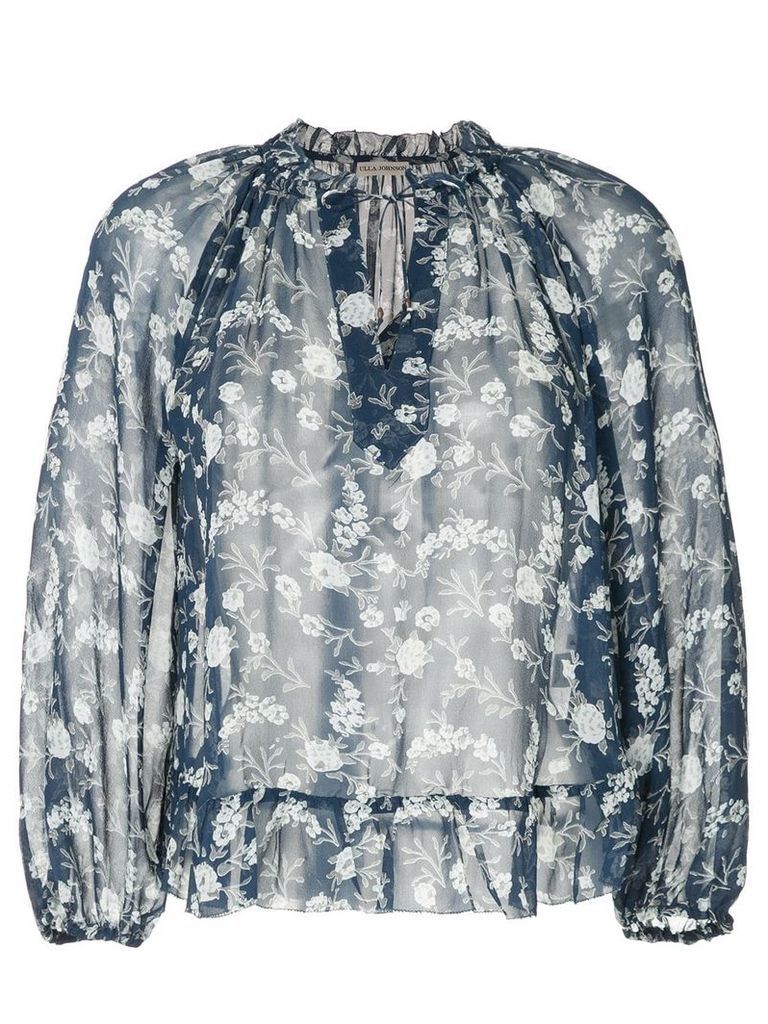 Ulla Johnson round neck floral print blouse - Blue