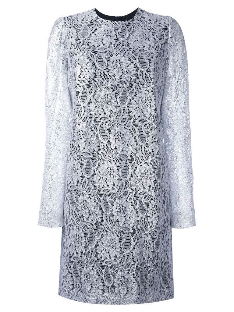 MSGM lace ruffle-back mini dress - Grey