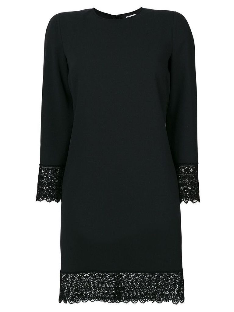 Dsquared2 dress with scalloped lace trim - Black