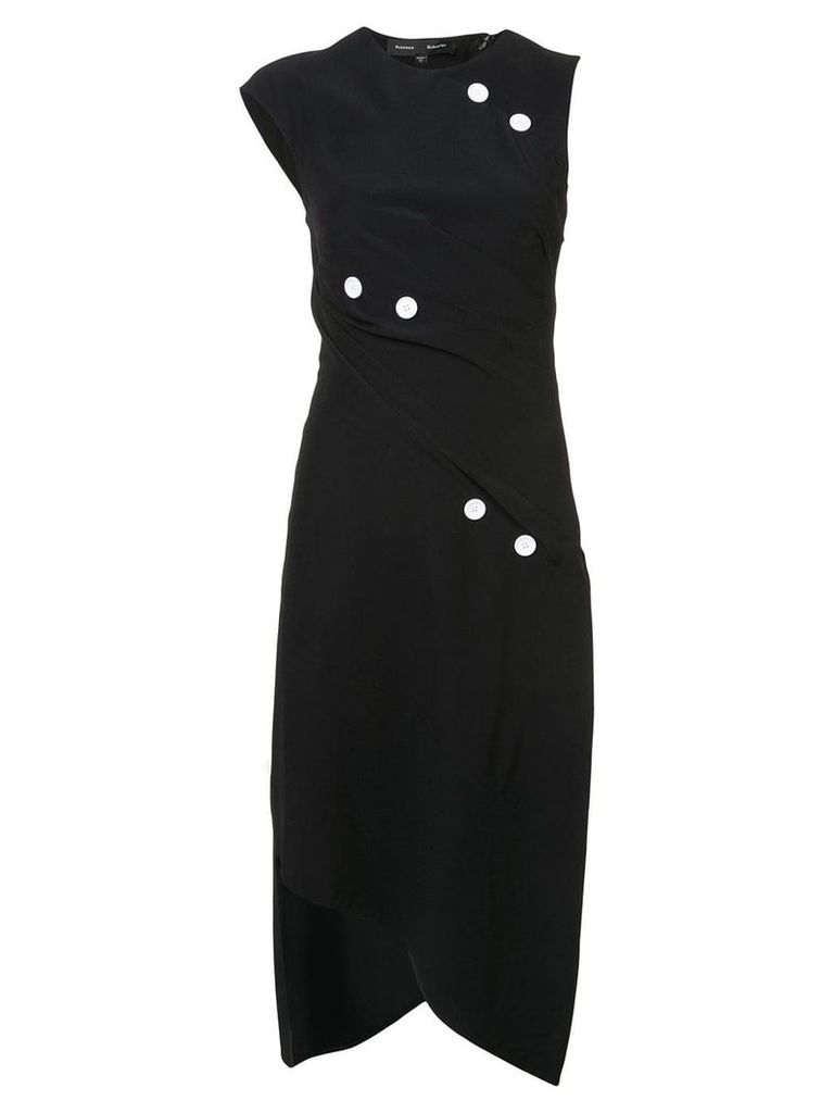 Proenza Schouler Short Spiral Dress with Button Detail - Black