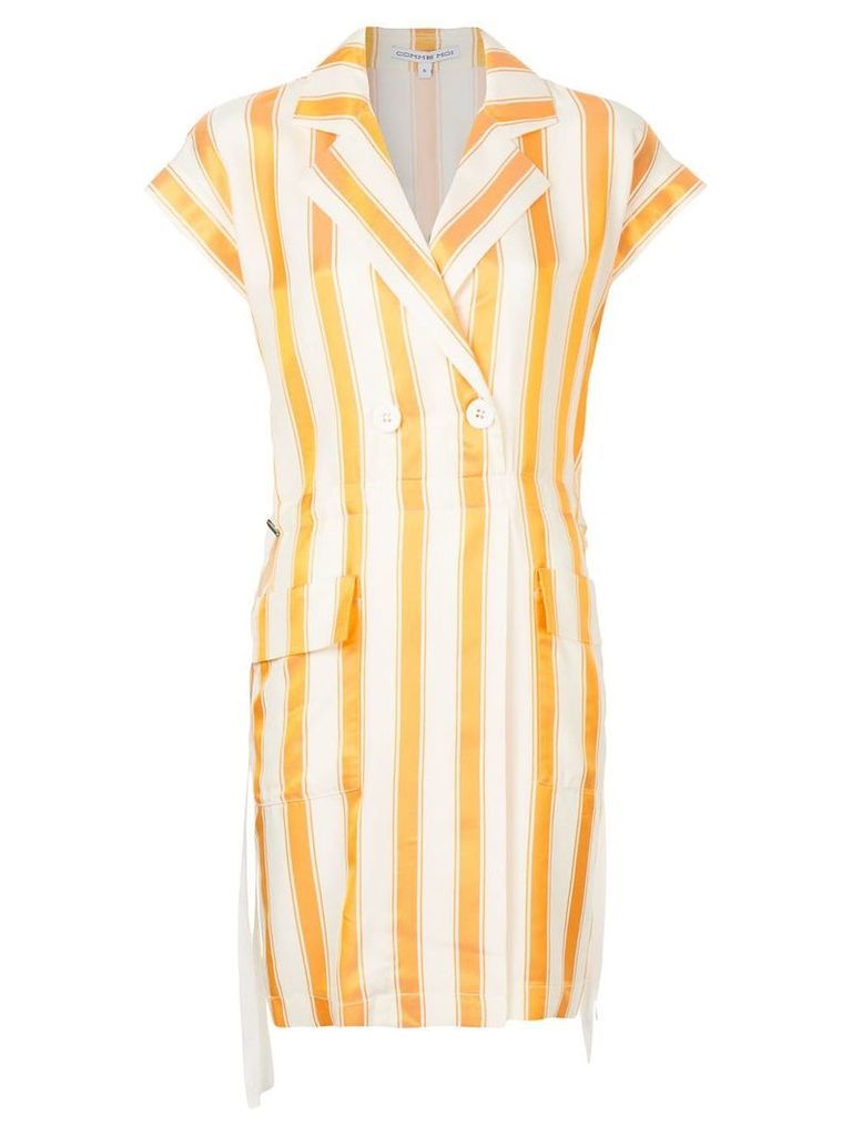 Comme Moi striped double breasted blazer - Yellow