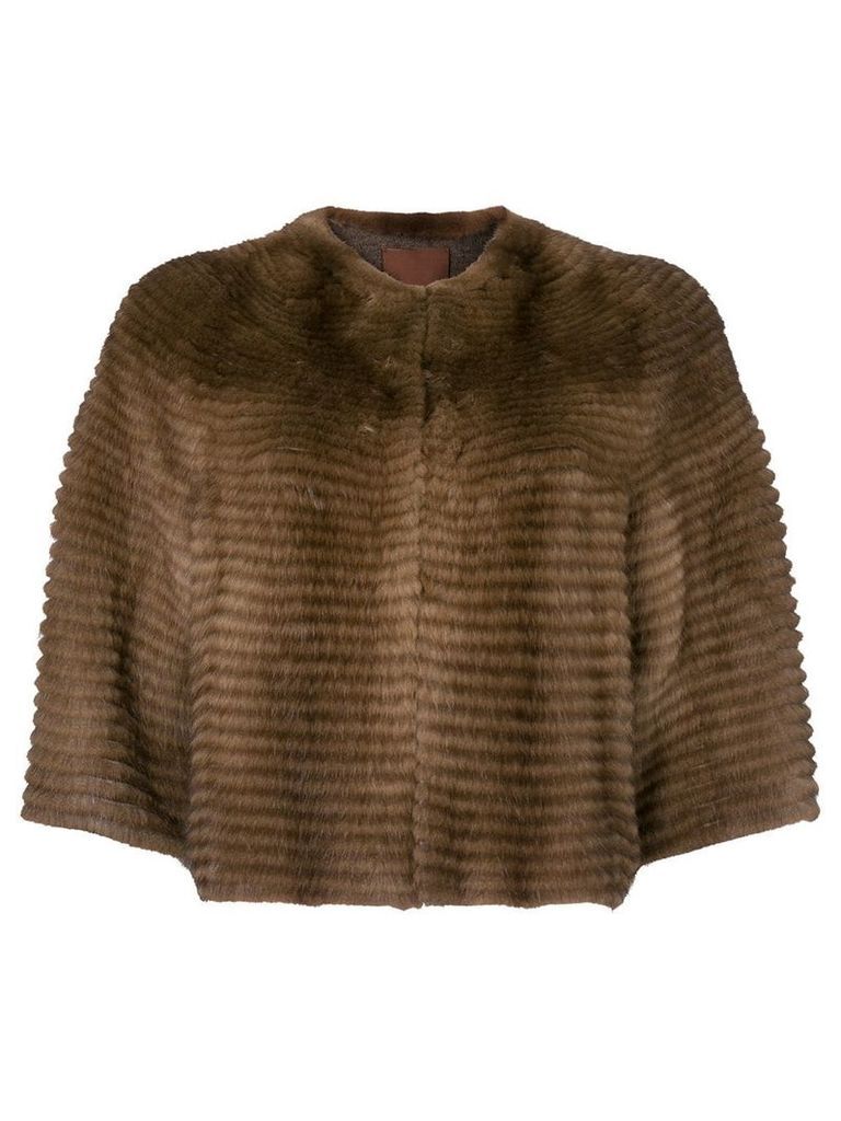 Liska cropped mink fur jacket - Brown