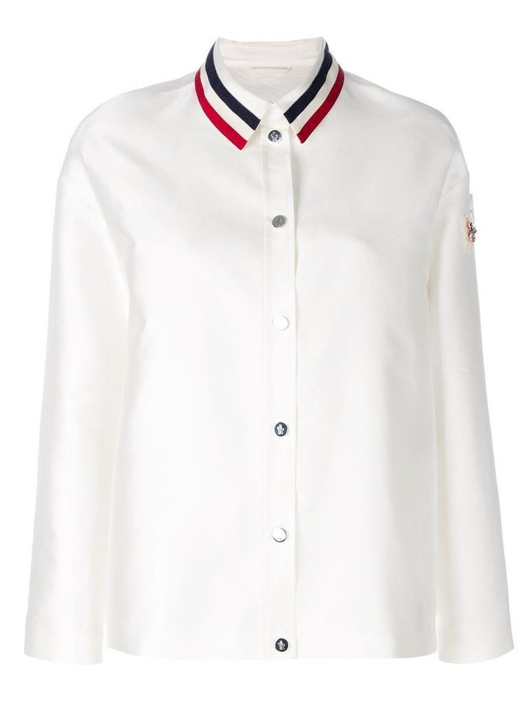 Moncler striped collar shirt jacket - White