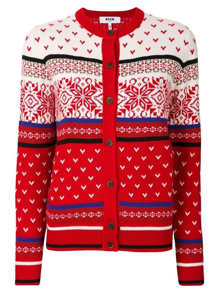 MSGM embroidered knitted cardigan