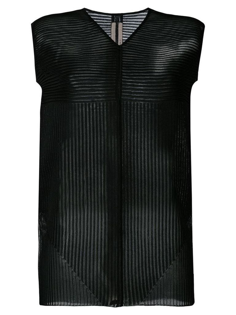Rick Owens knitted striped panel top - Black