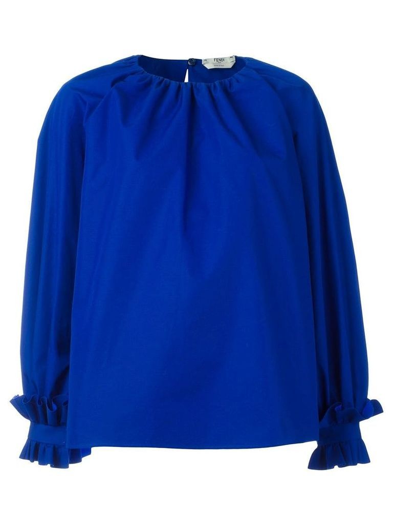 Fendi ruffled oversized blouse - Blue