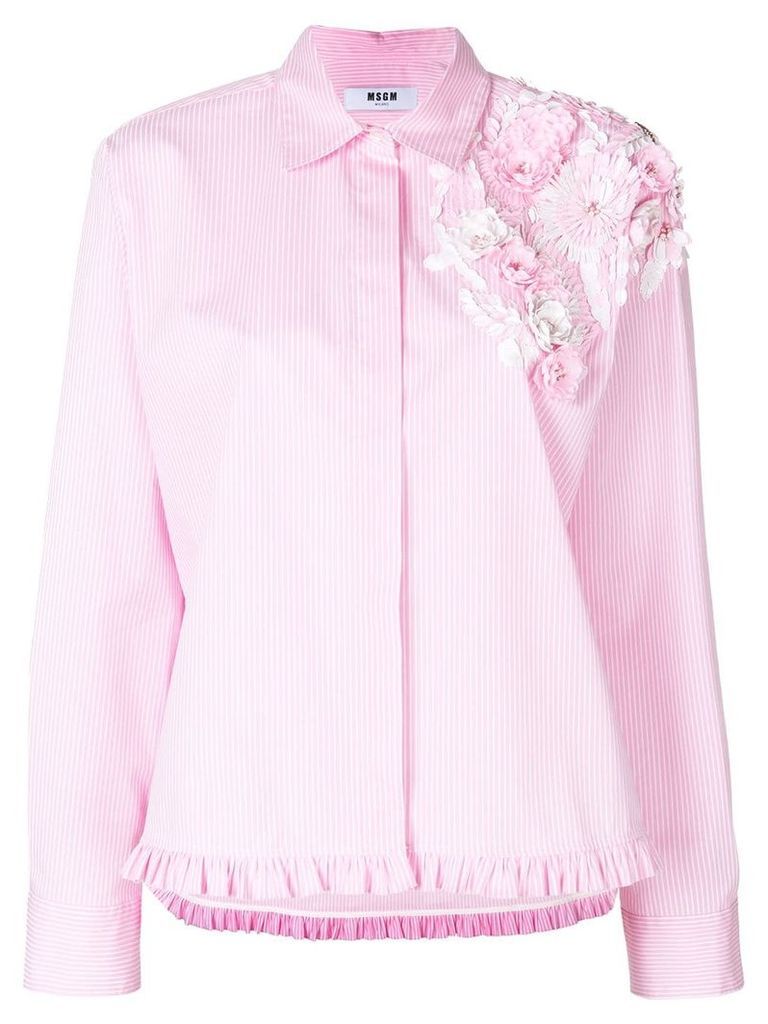 MSGM floral appliqué shirt - PINK