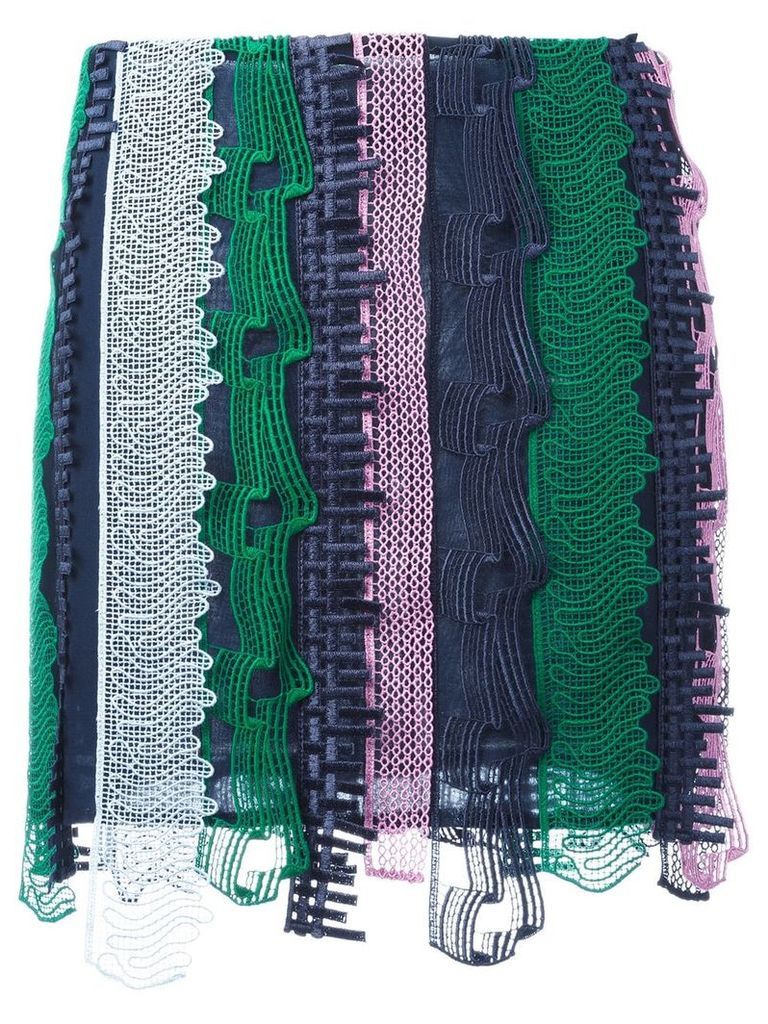 Versace embroidered patchwork mini skirt - Multicolour