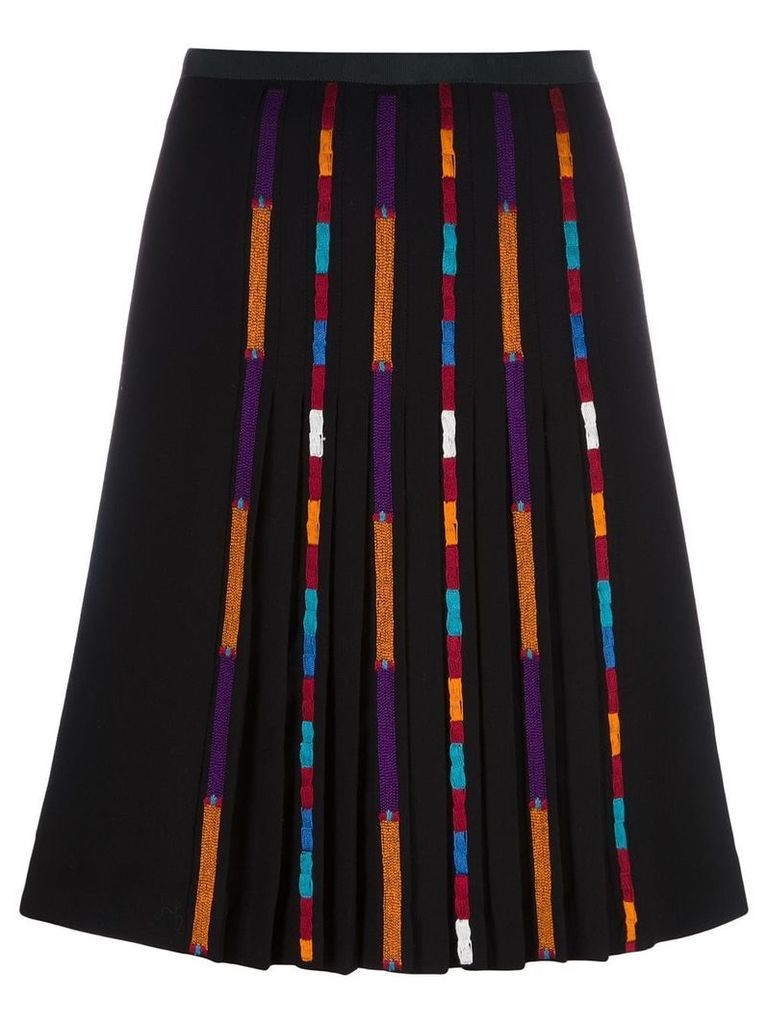Etro stripe detail pleated skirt - Black
