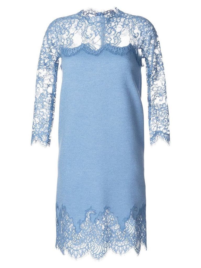 Ermanno Scervino lace panel dress - Blue