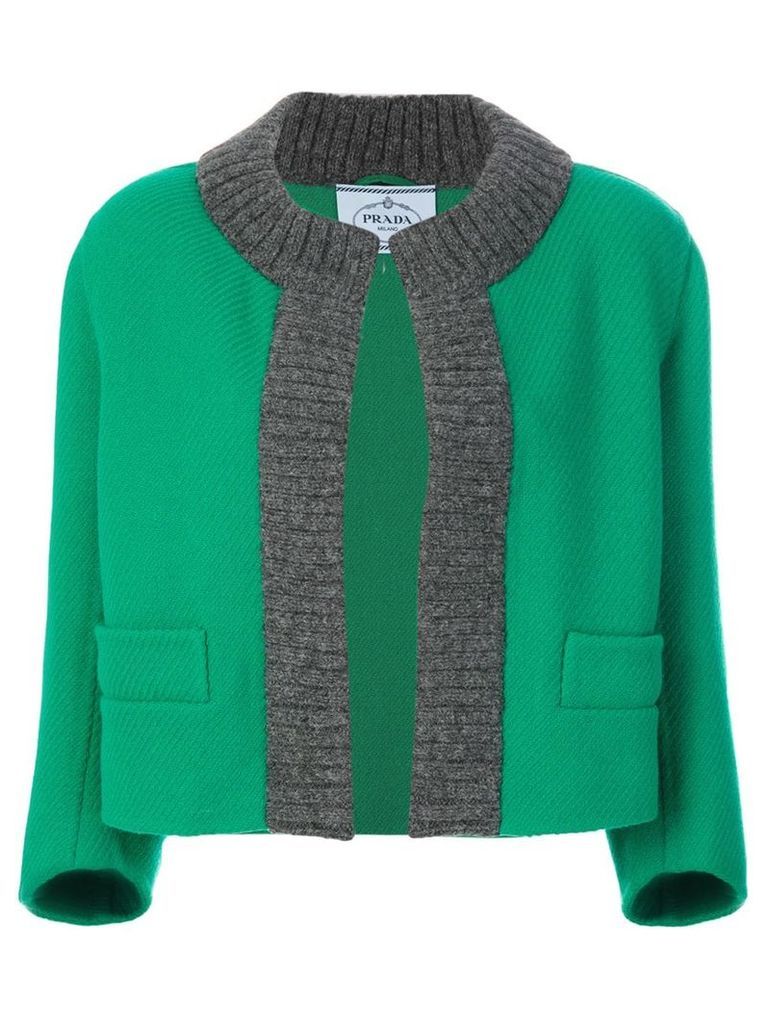 Prada knitted trim jacket - Green