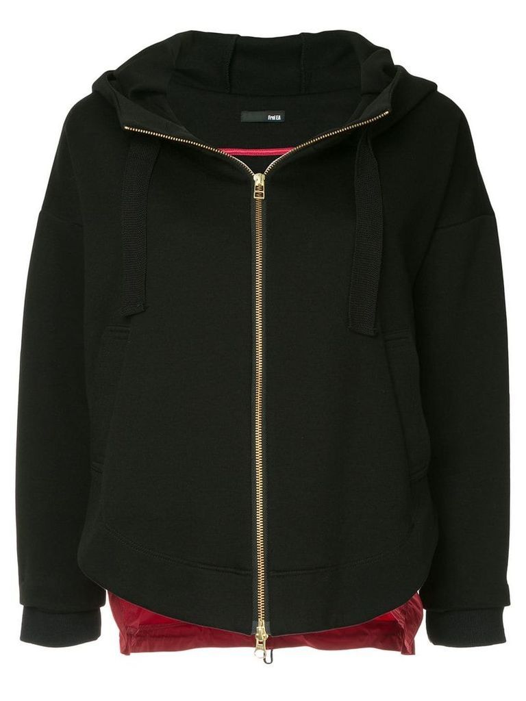 Frei Ea two-tone zipped hoodie - Black
