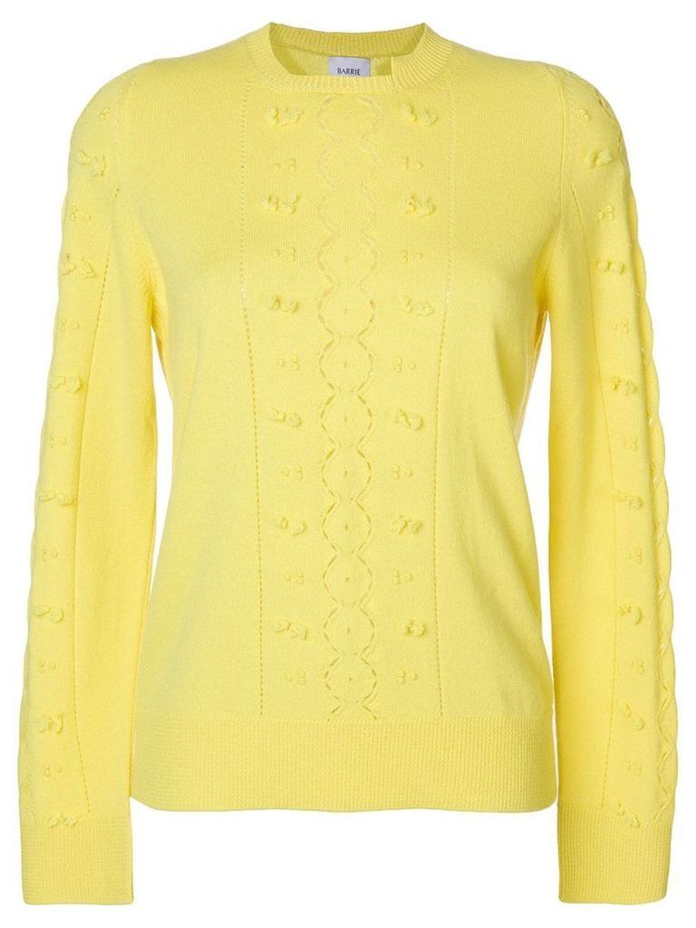 Barrie frayed knit jumper - Yellow