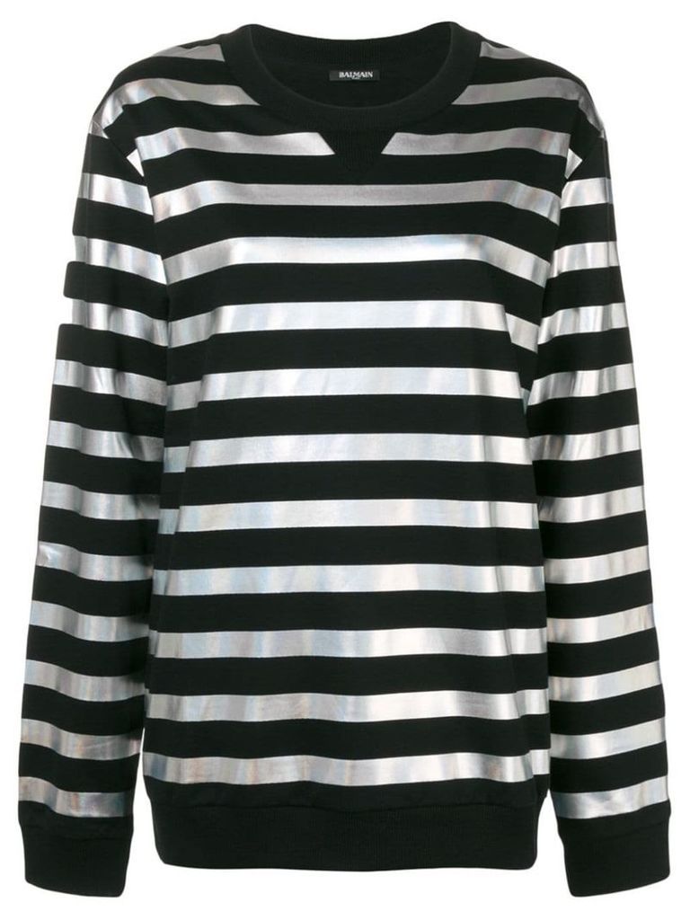 Balmain metallic striped sweatshirt - Black