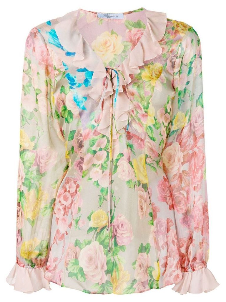 Blumarine floral print blouse - PINK