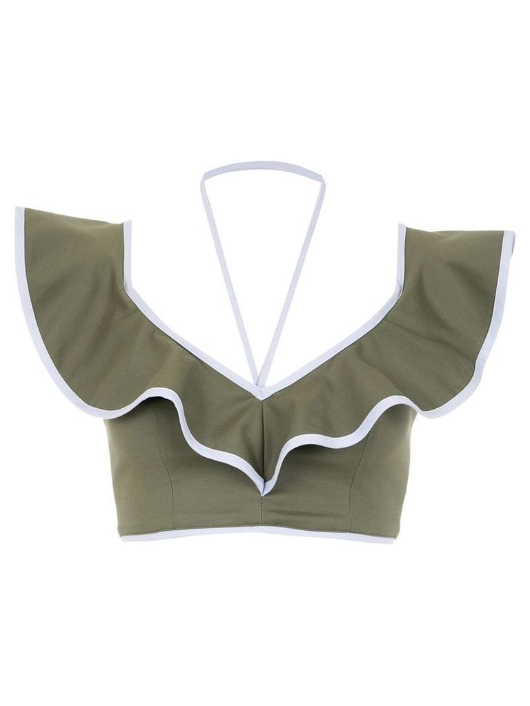 Framed Double Layer cropped top - Green