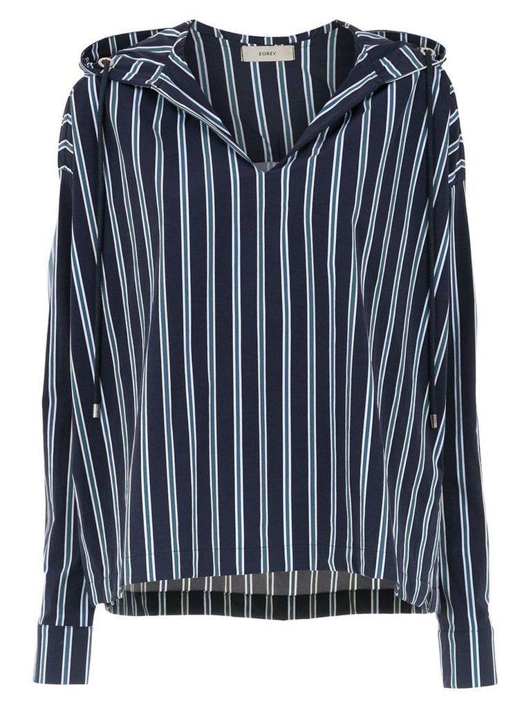 Egrey striped hooded top - Blue