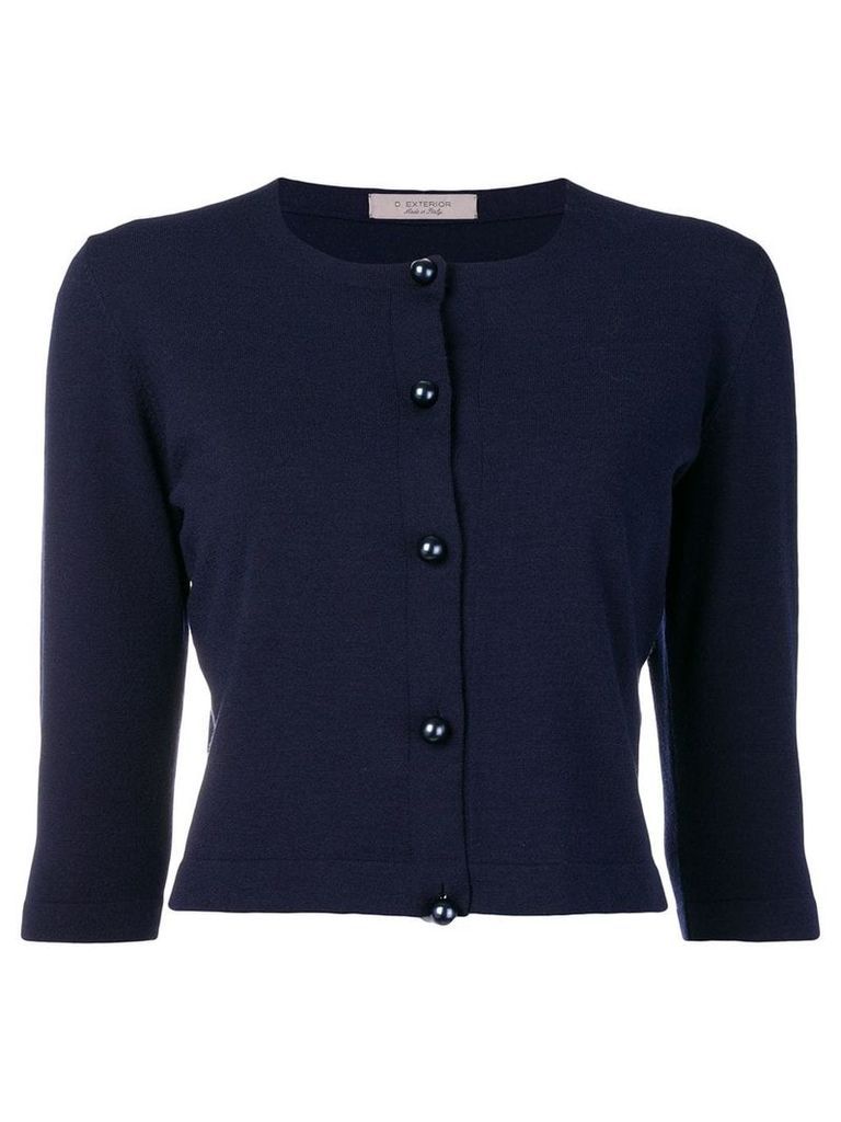 D.Exterior cropped cardigan - Blue