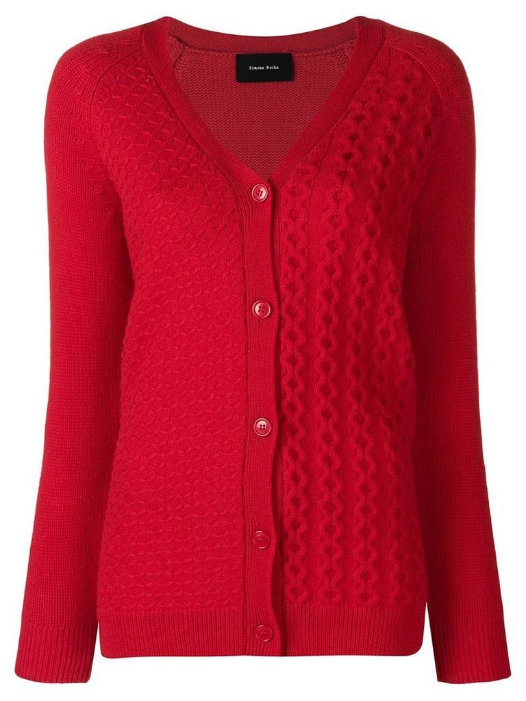 Simone Rocha chunky knit cardigan - Red