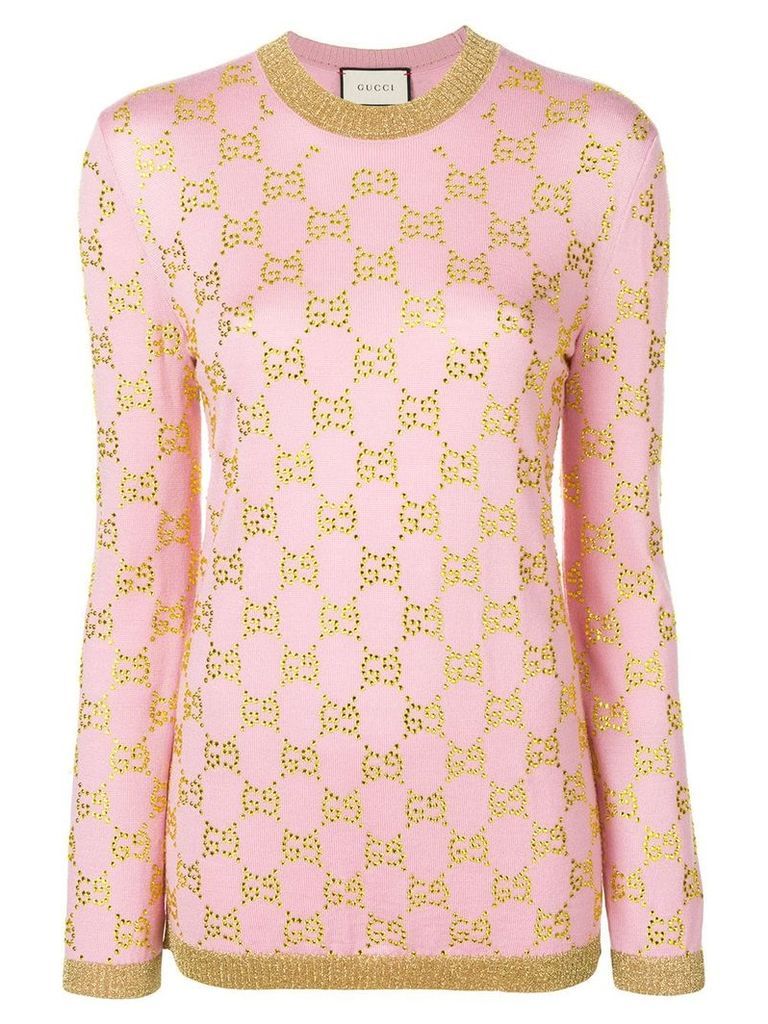 Gucci embellished GG motif jumper - Pink