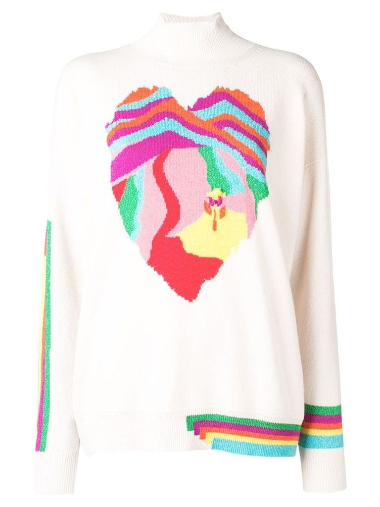 Barrie Heart cashmere sweater - White