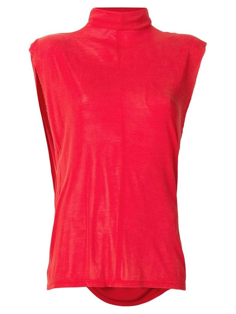 Unravel Project turtle neck jersey top - Red
