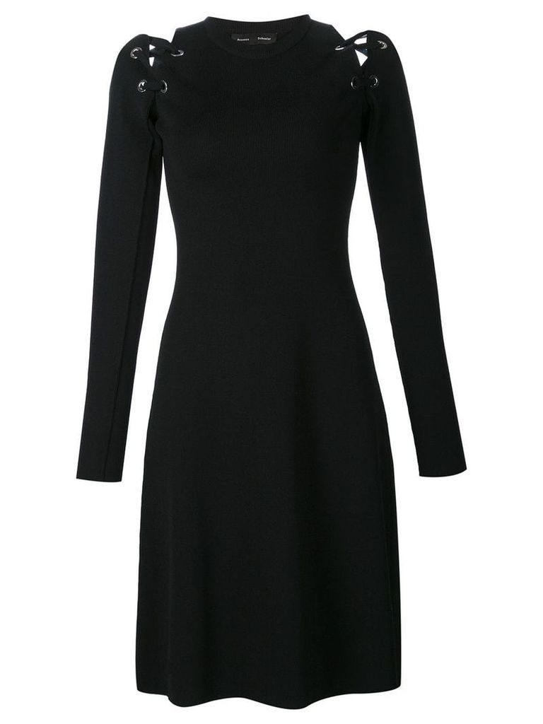 Proenza Schouler lace up long sleeve dress - Black