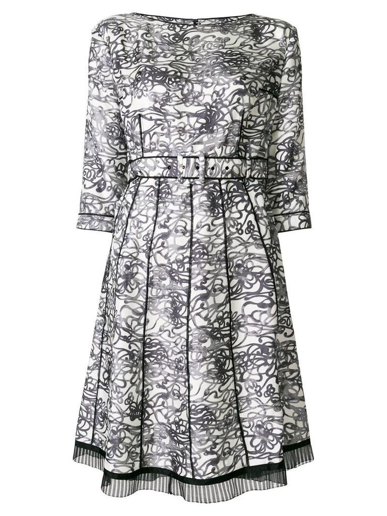 Marc Jacobs patterned pleated dress - White