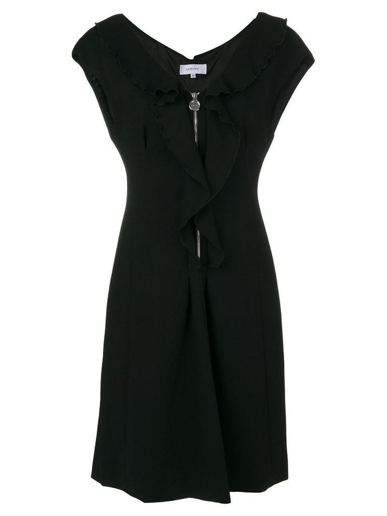 Carven ruffle zip dress - Black