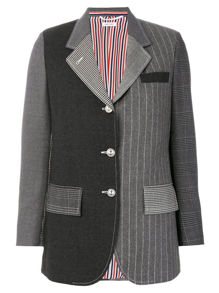 Thom Browne classic patchwork blazer - Grey