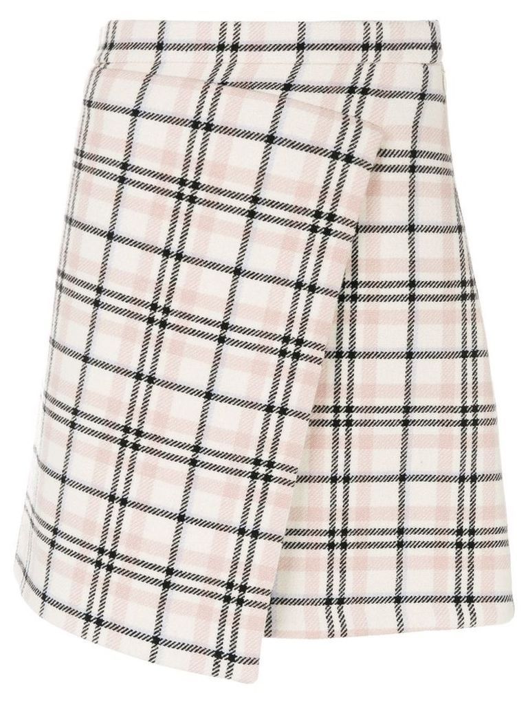 Carven checked wrap skirt - Neutrals