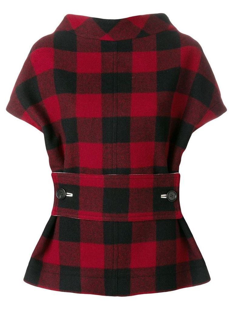 Marni structural checked blouse - Red